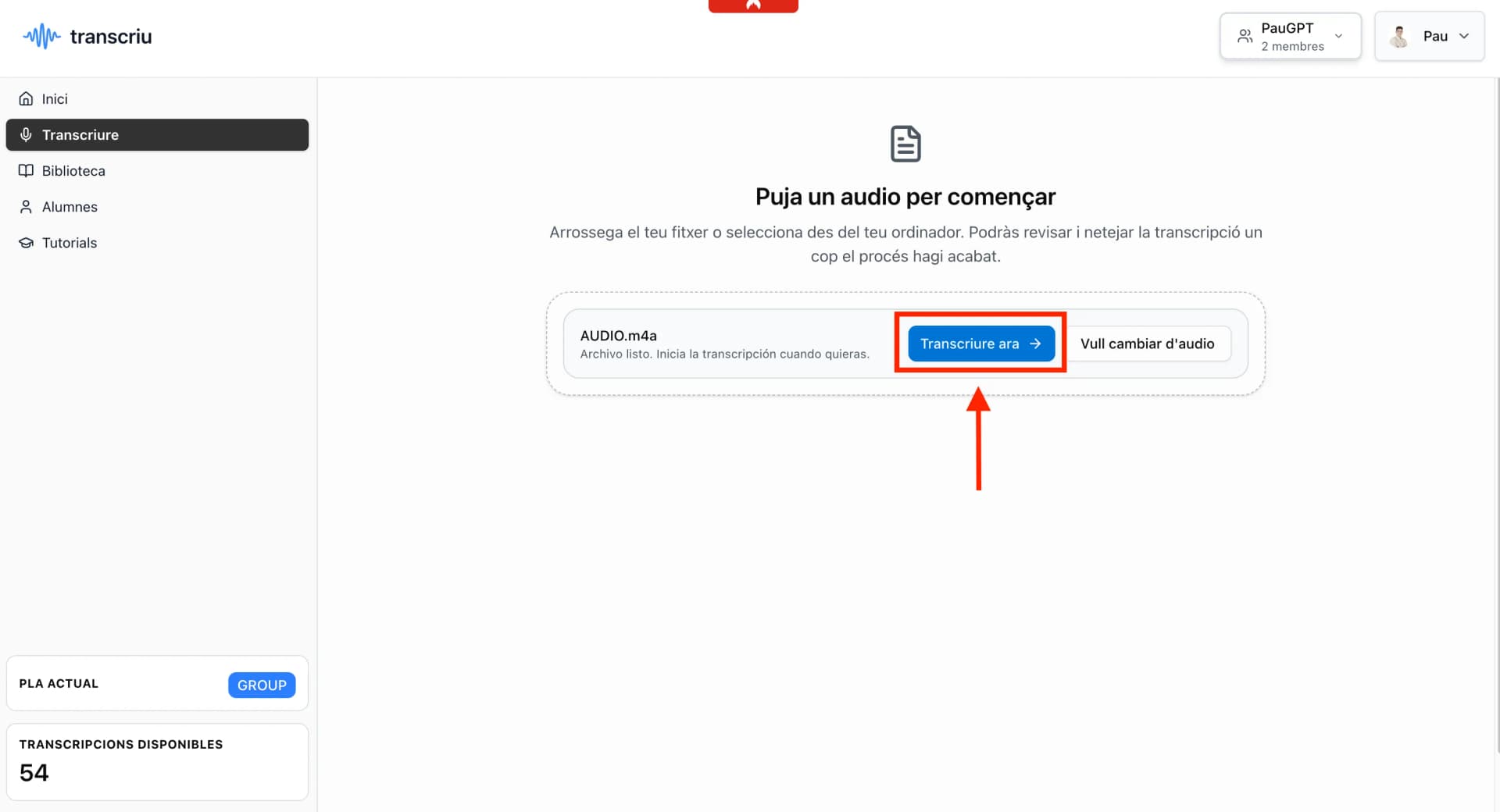 Illustration for 3. Comença la transcripció