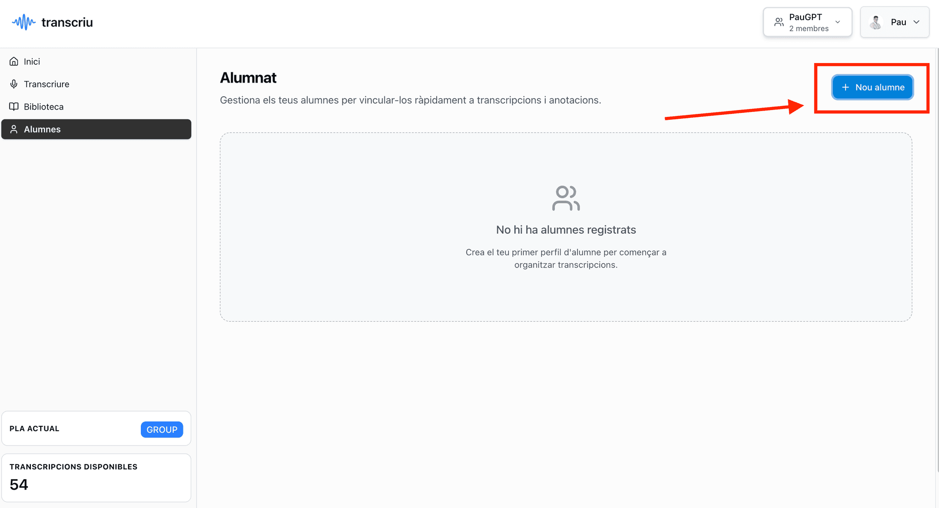 Illustration for 2. Crea un nou alumne