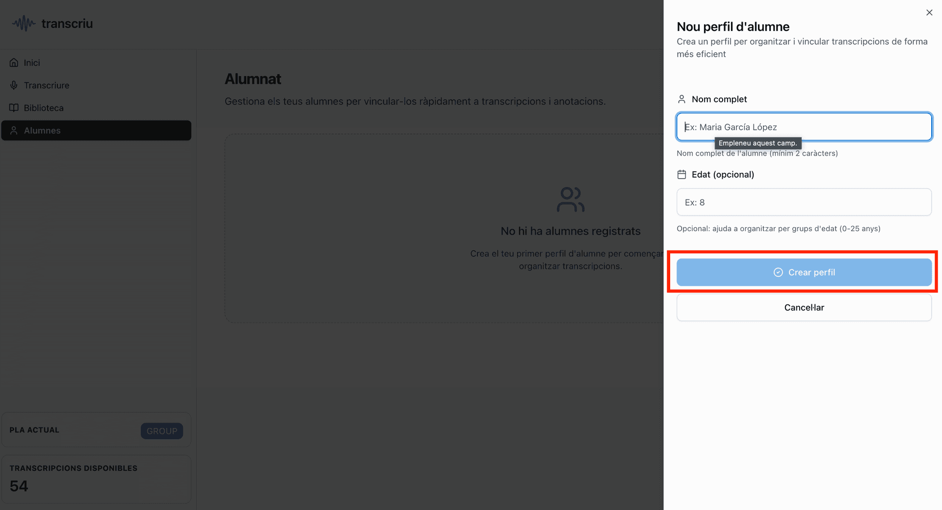 Illustration for 3. Omple les dades de l'alumne